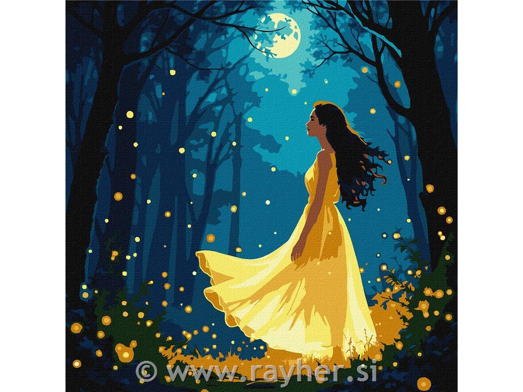 Painting by Numbers, Girl among fireflie30x30cm