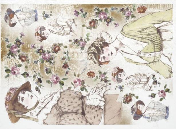 DECOUPAGE PAPIR RIŽEV A4,VINTAGE DAME