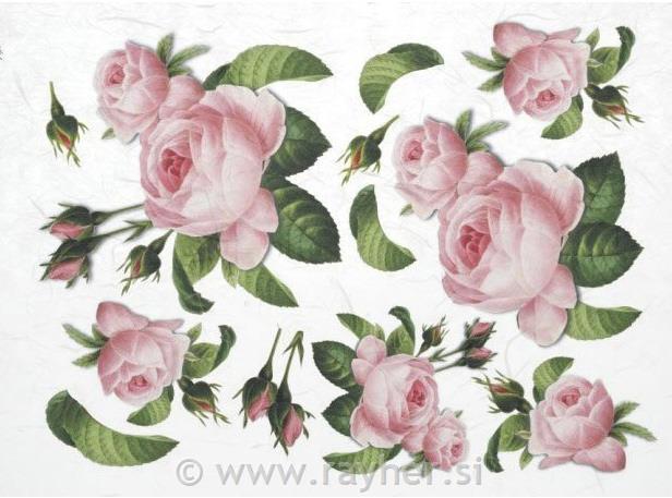 DECOUPAGE PAPIR RIŽEV A4,VRTNICE VEČJE