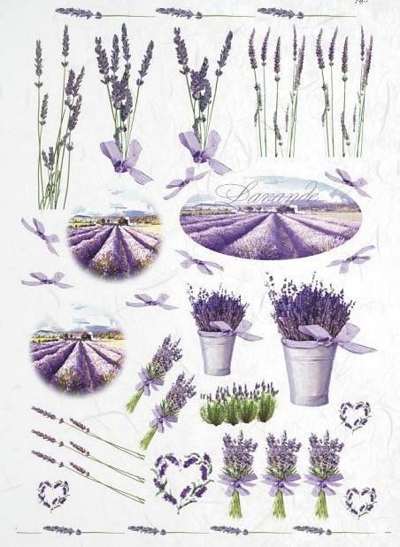 DECOUPAGE PAPIR RIŽEV A4, LAVANDA 2
