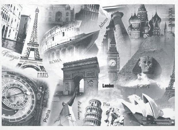 DECOUPAGE PAPIR RIŽEV A4, ZNAMENITOSTI