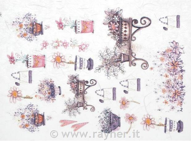 DECOUPAGE PAPIR RIŽEV A4,ROŽICE&ZALIVALK