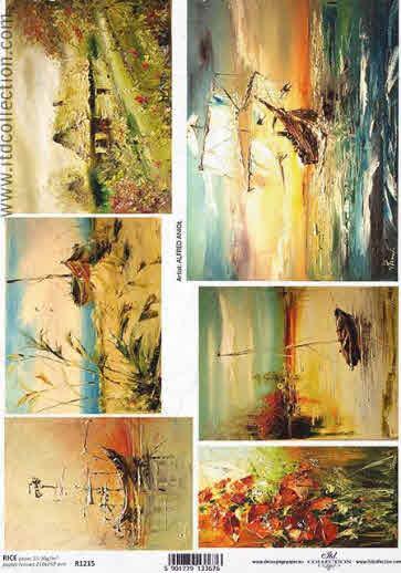 DECOUPAGE PAPIR RIŽEV A4,SONČNI ZAHOD