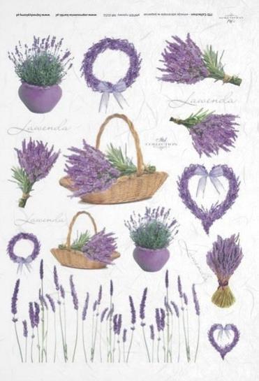 DECOUPAGE PAPIR RIŽEV A4,LAVANDE V ŠOPKI