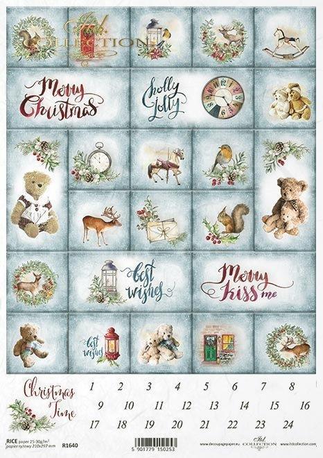 Decoupage papir rižev A4, Advent