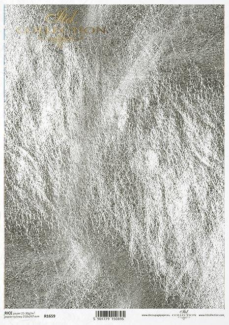 DECOUPAGE PAPIR RIŽEV A4, OZADJE, SREBNO