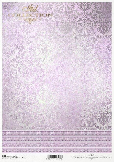 Decoupage papir, rižev A4, Ozadje vijolično