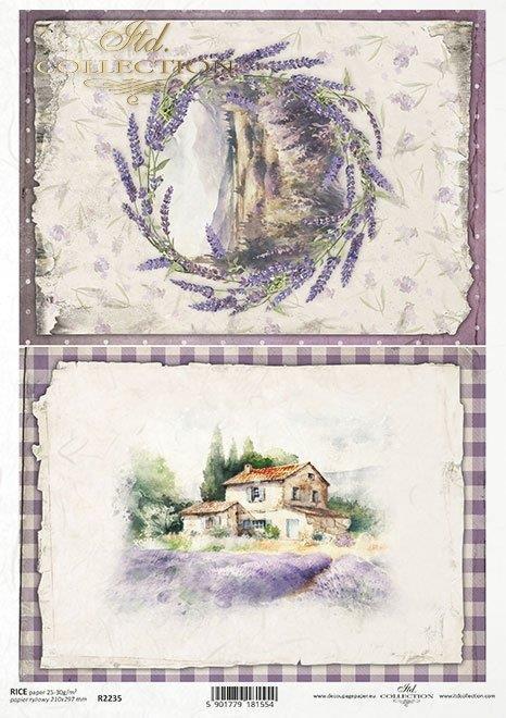 Decoupage papir, rižev A4, Venec, vasica