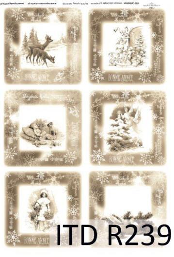 DECOUPAGE PAPIR RIŽEV A4,VINTAGE BOŽIČ