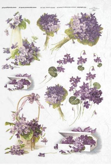 DECOUPAGE PAPIR RIŽEV A4, VIJOLICE