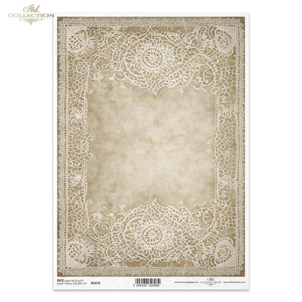 Decoupage papir, rižev A4, Božične scene, 24 motivov