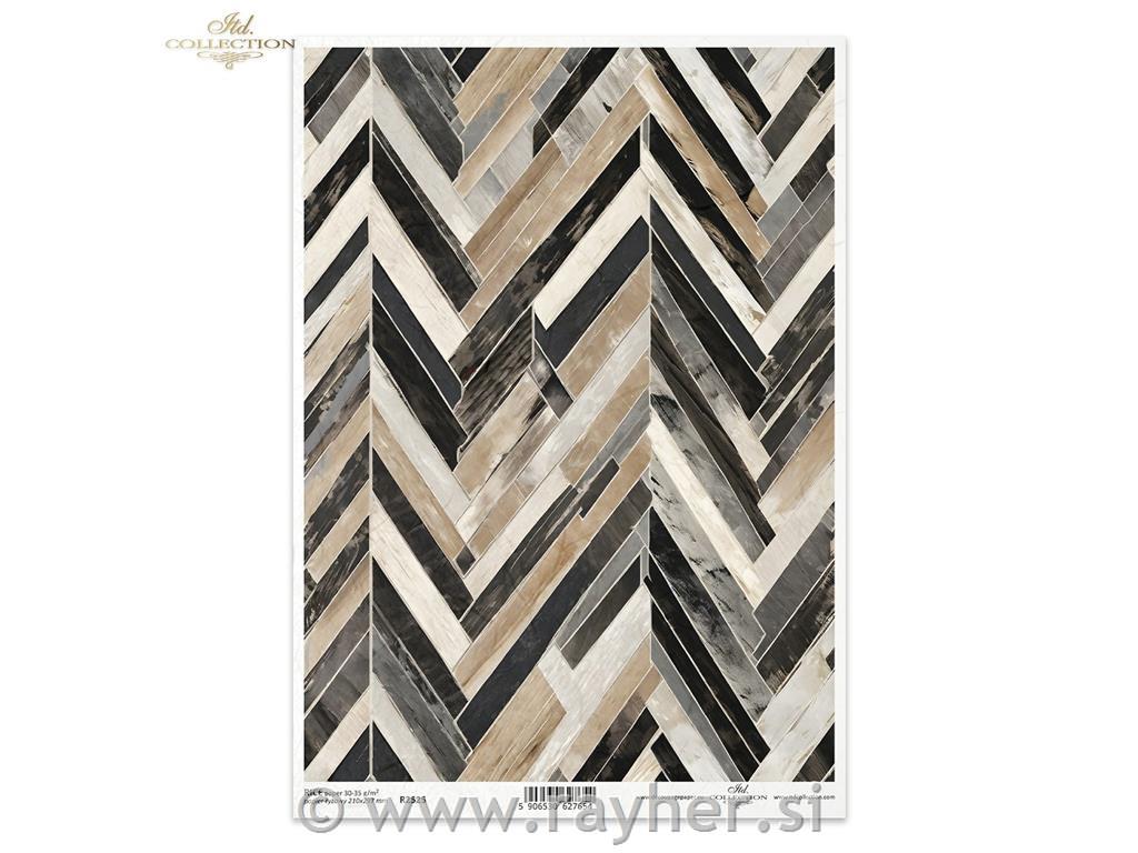 Decoupage papir, rižev A4, Ribja kost