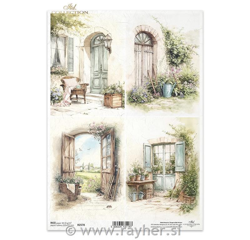 Decoupage papir, rižev A4, Podeželjski portali