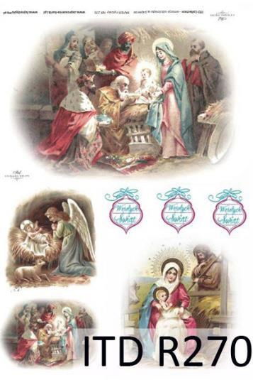 DECOUPAGE PAPIR RIŽEV A4,SV.DRUŽINA&ANGE