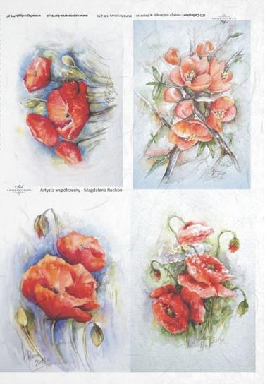 DECOUPAGE PAPIR RIŽEV A4,MAK MAGDALENA