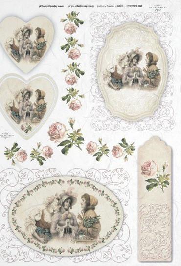 DECOUPAGE PAPIR RIŽEV A4,VINTAGE OKVIRJI