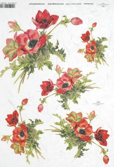 DECOUPAGE PAPIR RIŽEV A4,MAK V ŠOPKU