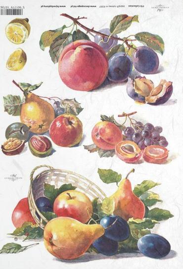 DECOUPAGE PAPIR RIŽEV A4, SADJE