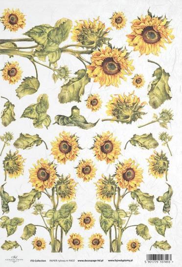DECOUPAGE PAPIR RIŽEV A4, SONČNICE