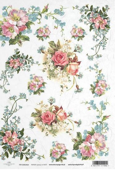 DECOUPAGE PAPIR RIŽEV A4,VRTNICE V ŠOPKU