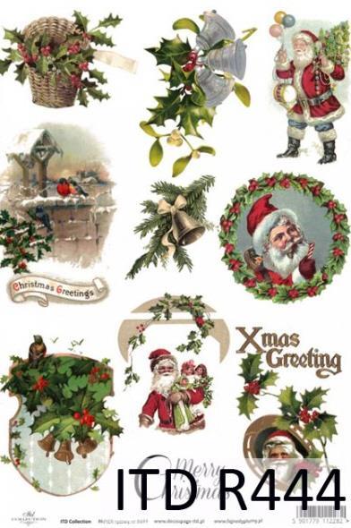 DECOUPAGE PAPIR RIŽEV A4, XMAS GREETING