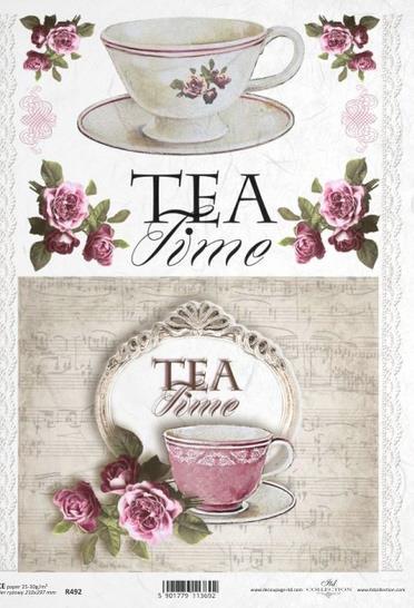 DECOUPAGE PAPIR RIŽEV A4, TEA TIME