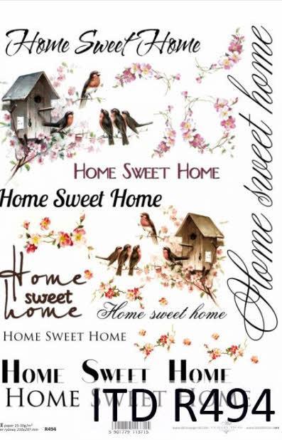 DECOUPAGE PAPIR RIŽEV A4, SWEET HOME