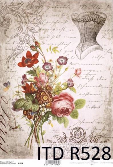 DECOUPAGE PAPIR RIŽEV A4,ŠOPEK&KORZET