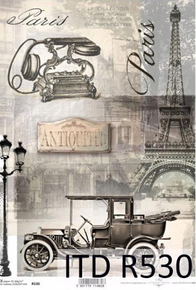 DECOUPAGE PAPIR RIŽEV A4,VINTAGE AVTO