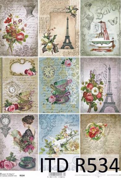 DECOUPAGE PAPIR RIŽEV A4, PARIS