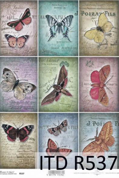 DECOUPAGE PAPIR RIŽEV A4,METULJI