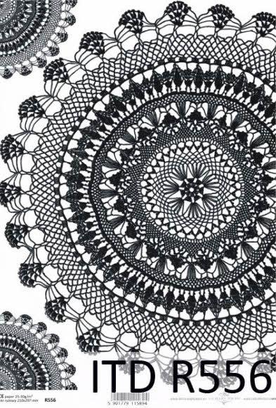 DECOUPAGE PAPIR RIŽEV A4,ČIPKA V KROGU