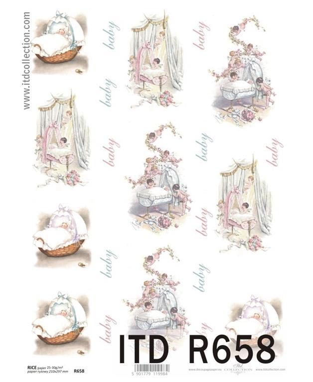 DECOUPAGE PAPIR RIŽEV A4, BABY