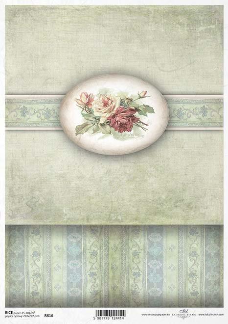 DECOUPAGE PAPIR RIŽEV A4,CVETLI. ELEGANT