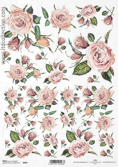 DECOUPAGE PAPIR RIŽEV A4, VRTNICE