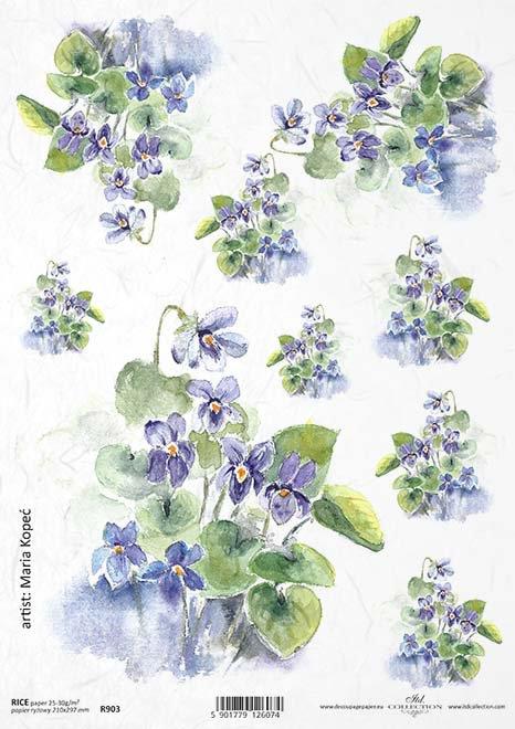 DECOUPAGE PAPIR RIŽEV A4, VIJOLICE