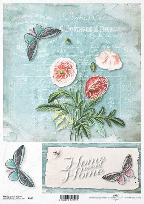 DECOUPAGE PAPIR RIŽEV A4, METULJČKI