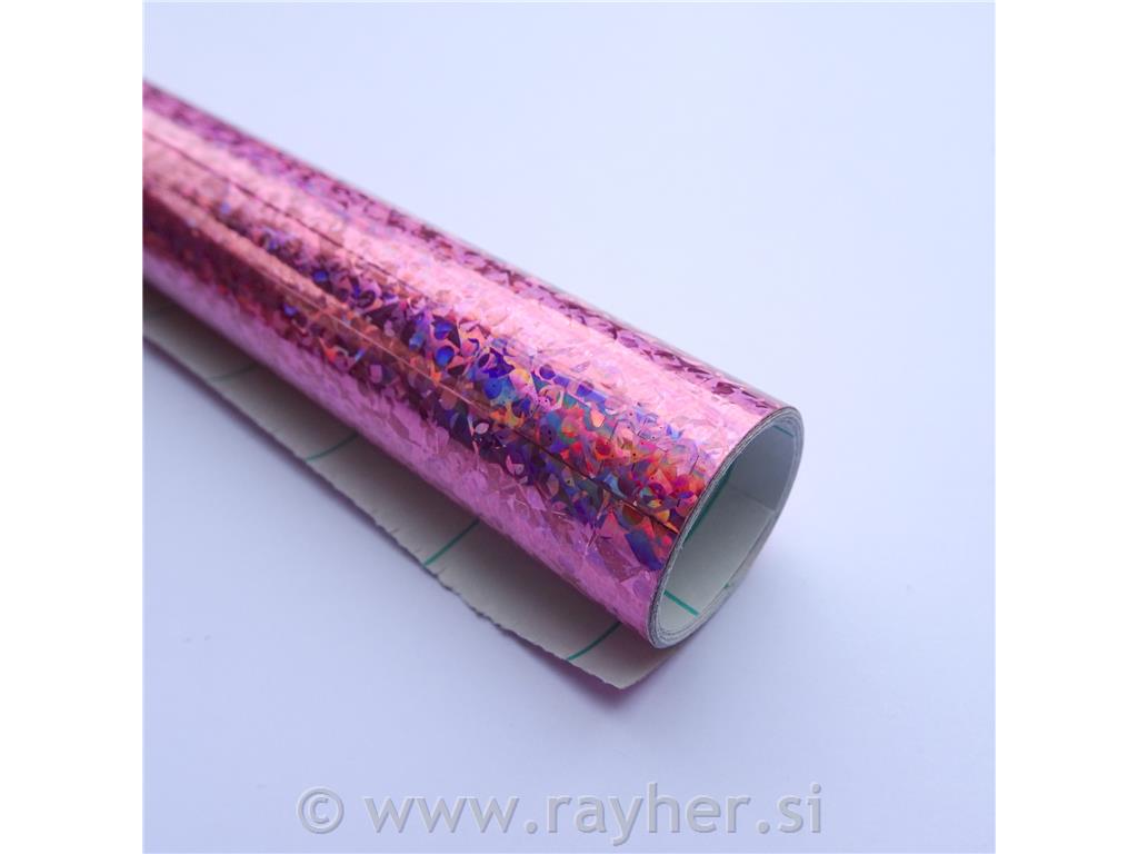 Holografska folija 0,5x1 m, pink