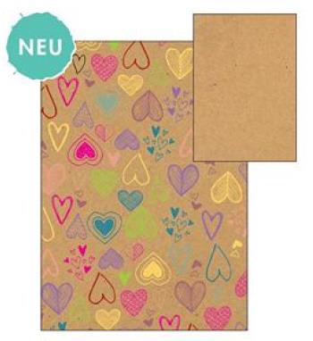 Karton Vintage 230g 50x70 cm, pisana srca