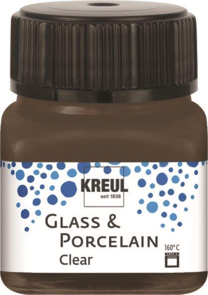 Barva za porcelan in steklo, 20ml, espresso rjava, prosojna