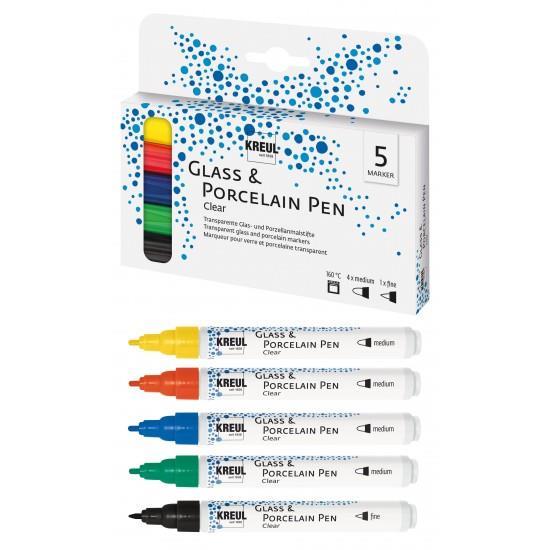 HOBBY LINE Glass Color Pen Set cont. 6 p