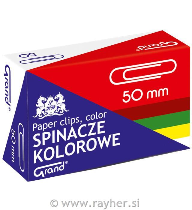 Sponke za papir, 50mm, barvne, set 50