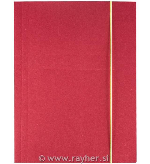 Mapa A4 z elastiko, bordo rdeča