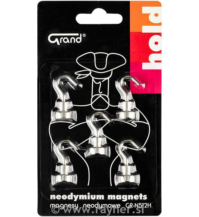 Magneti s kavljem, 12mm, set 5