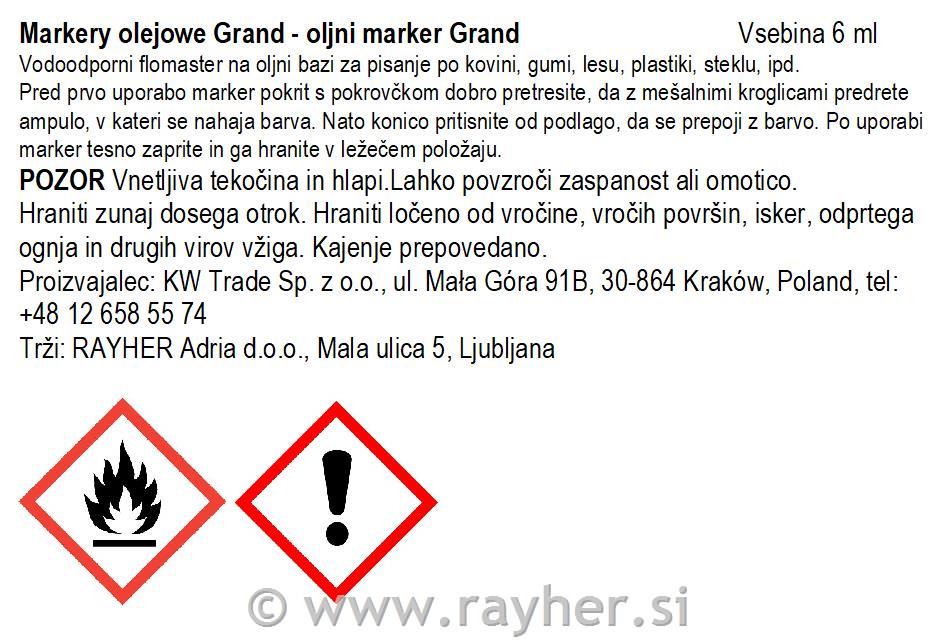 Oljni marker, Paint Grand, črn