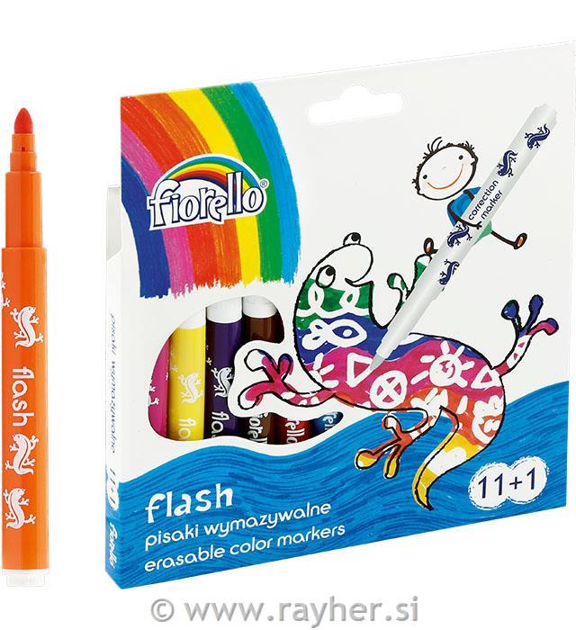 Flomastri in brisalec, set 11 + 1