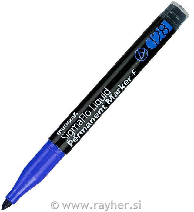 Marker permanent, blue, 1 mm
