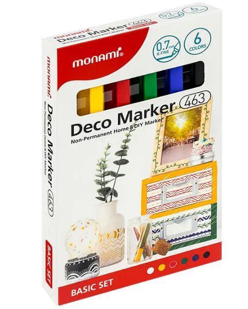 Akrilni flomastri Monami, set 6, tanki, 0,7 mm