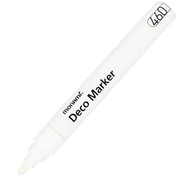 Akrilni flomaster Monami, bel, 2 mm