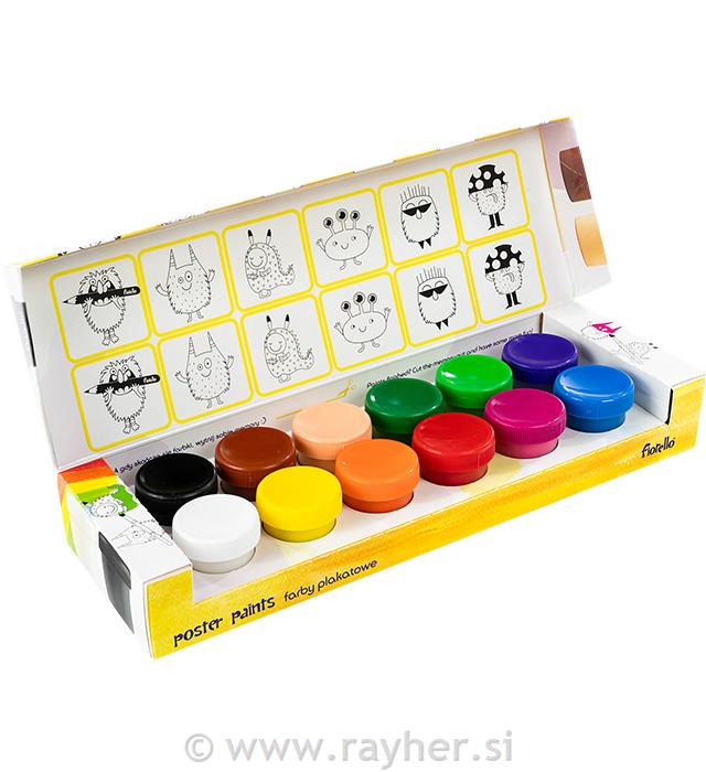 Tempera barve v lončku, 12 x 20 ml